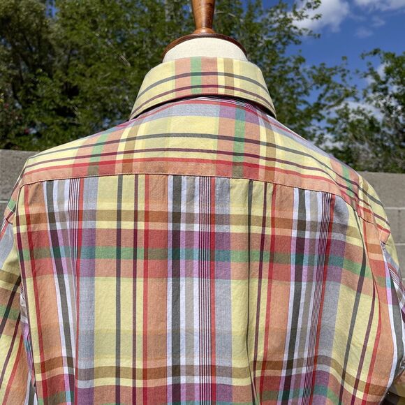 46664 It's in our Hands Colorful Plaid Button Down Shirt Mens Large N.Mandela 41 - Picture 8 of 16